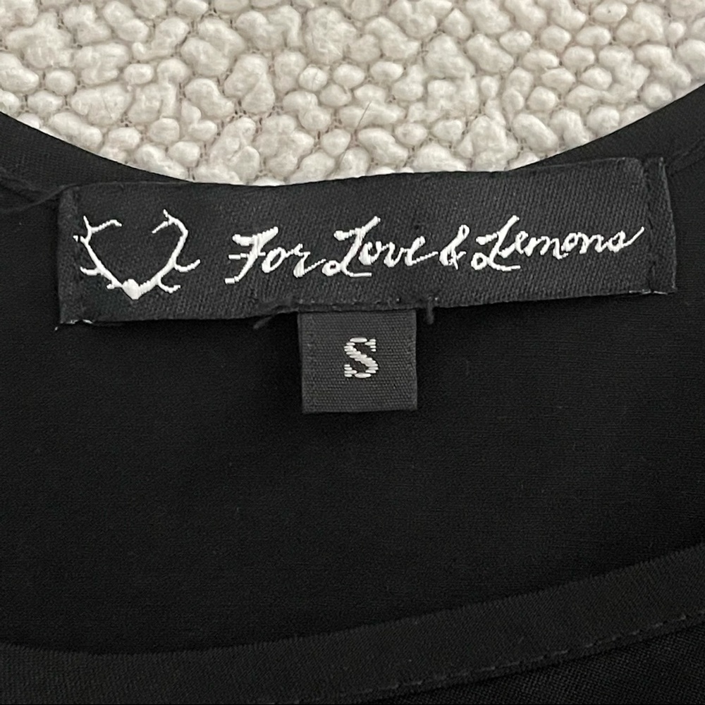 For Love & Lemons Black Flowy Crop Top, Size Small - Picture 6 of 7